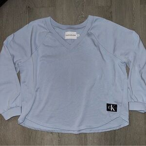 Calvin Klein Blue Long Sleeve Sweater Relaxed Fit